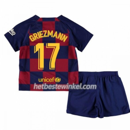 FC Barcelona Antoine Griezmann 17 Kind Voetbaltenues Thuis 2019/20 - SS (+ Korte broeken)